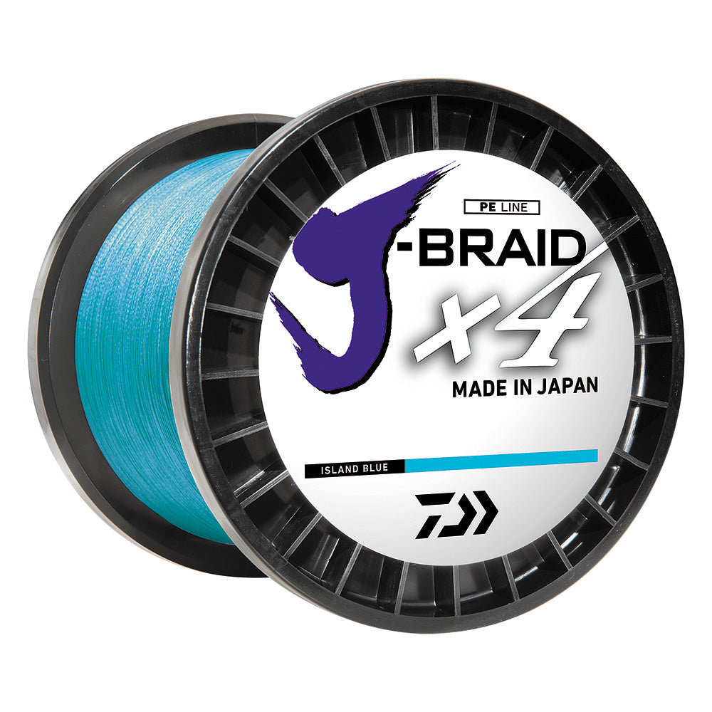 Daiwa JBRAID x4 Braided Line  30 lbs  300 yds  Island Blue JB4U30300IB